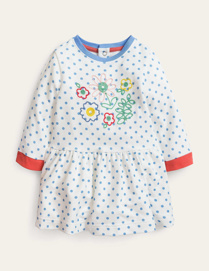 Chain Stitch Jersey Dress-Vanilla Pod/Wren Spot Floral