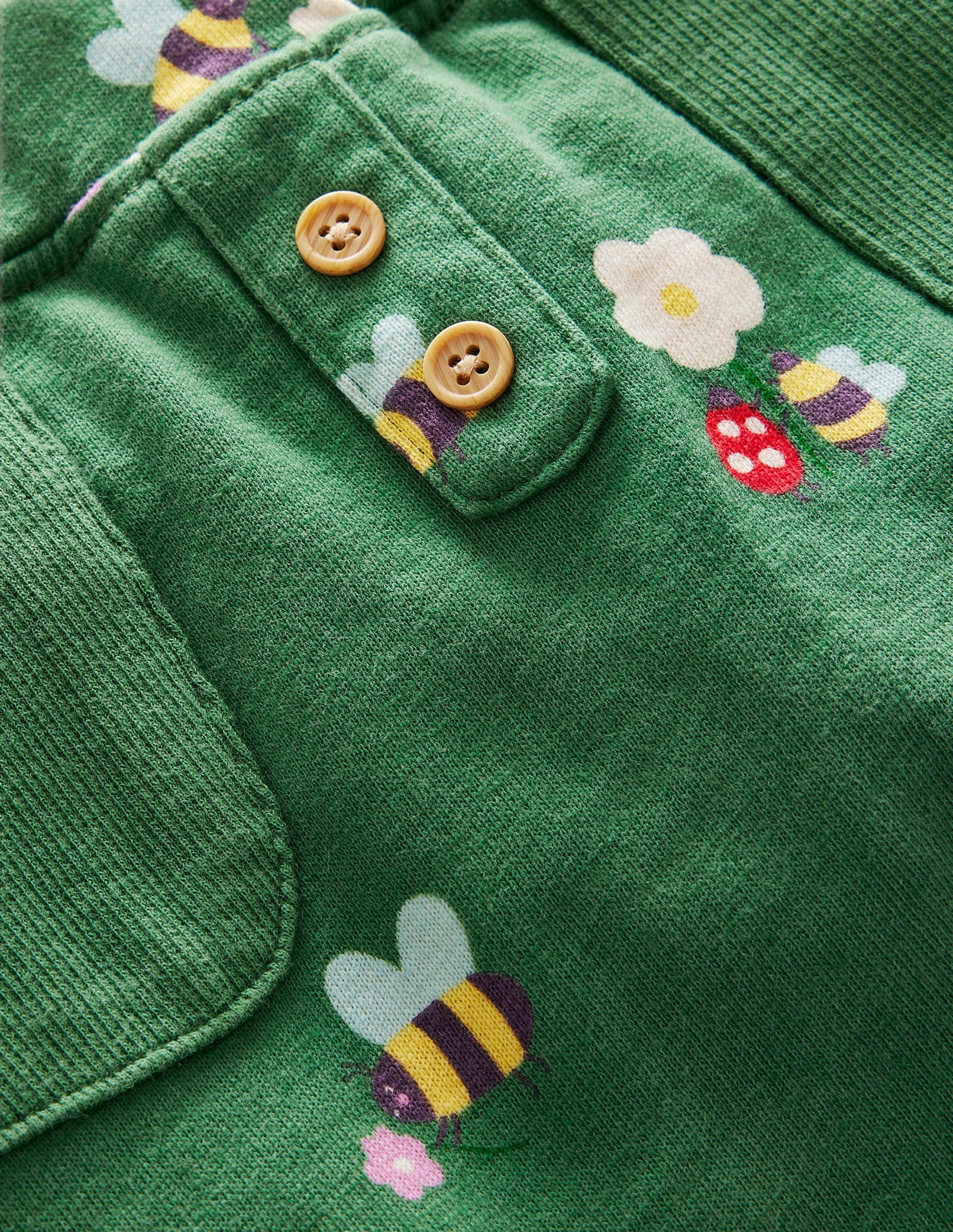 Printed Jersey Bottoms-Deep Grass Green Bugs-3