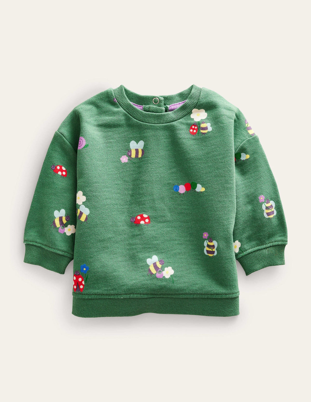 Relaxed Sweatshirt-Deep Grass Green Bugs-1