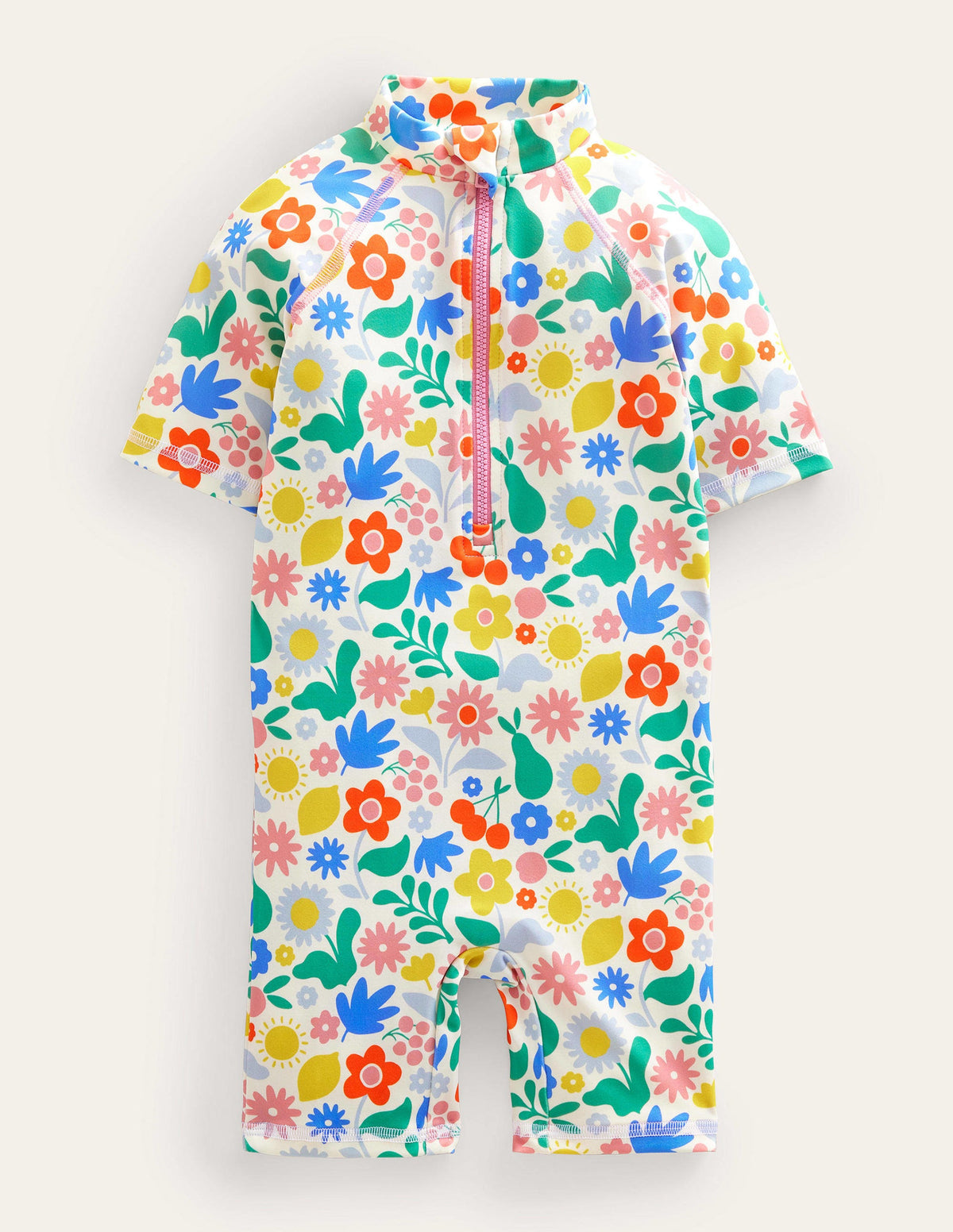 Frilly Sun-Safe Surfsuit-Multi Holiday Floral - Image 1