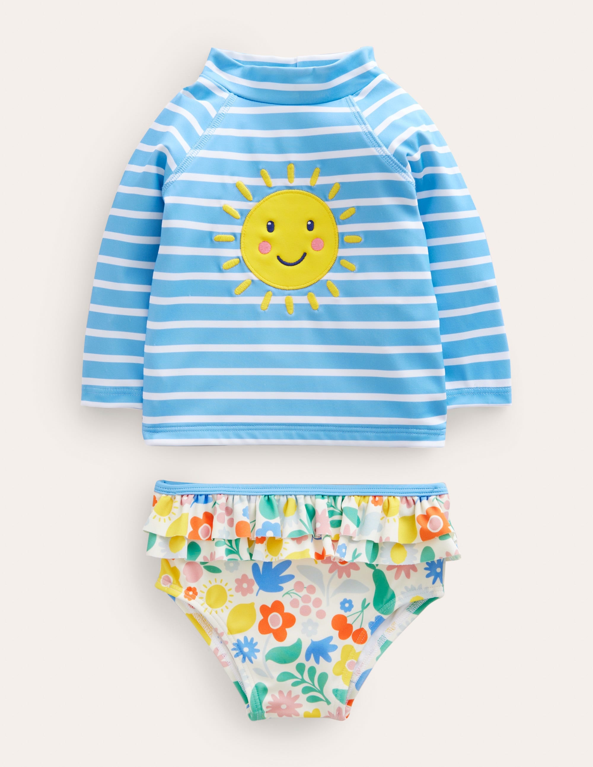 Frill Rash Vest Set-Multi Holiday Floral - Image 1