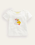 Sweet Appliqué Tee-Ivory Chick