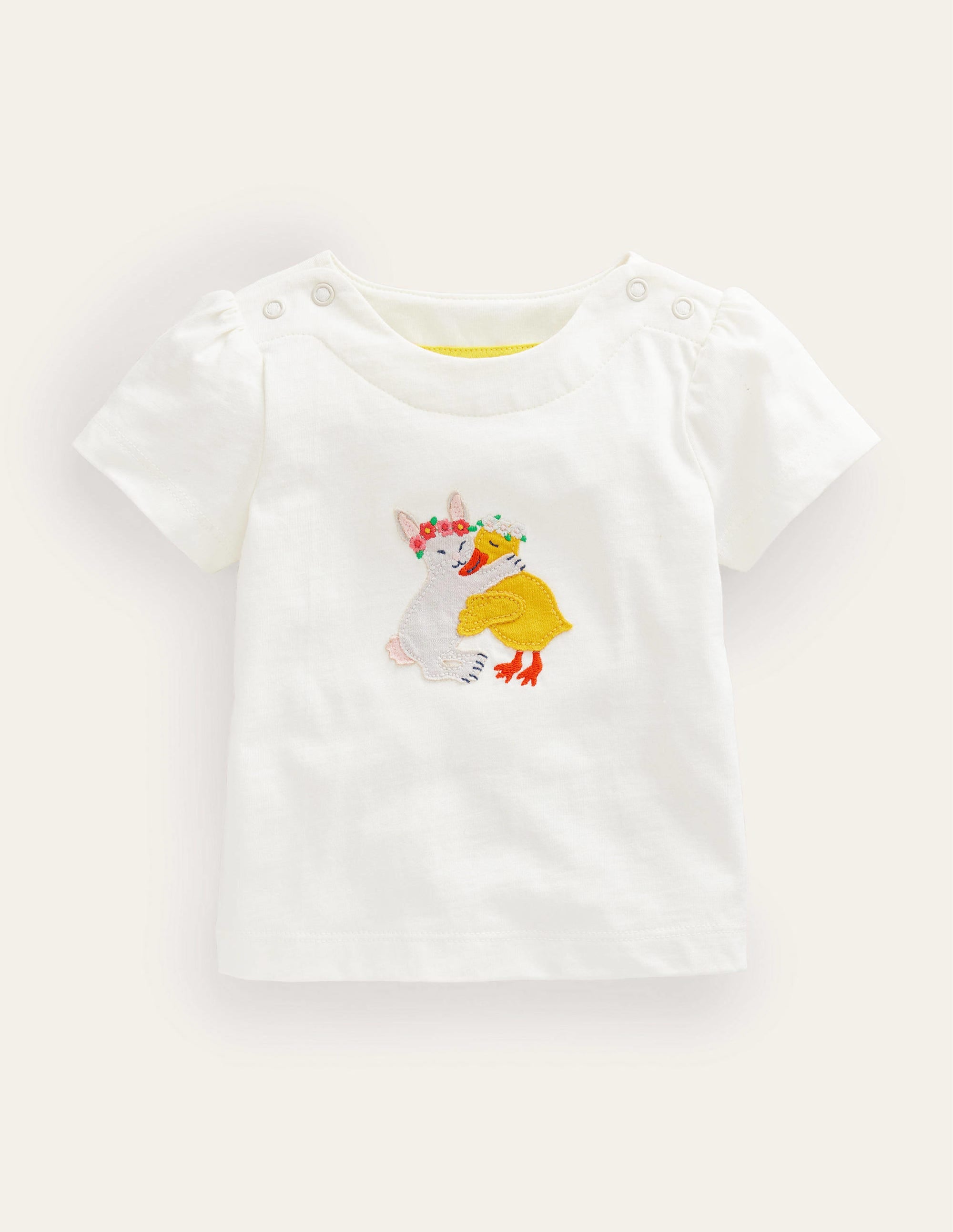 Sweet Appliqué Tee-Ivory Chick - Image 1