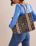 Tilda Canvas Tote Bag-Pewter Cheetah Pop