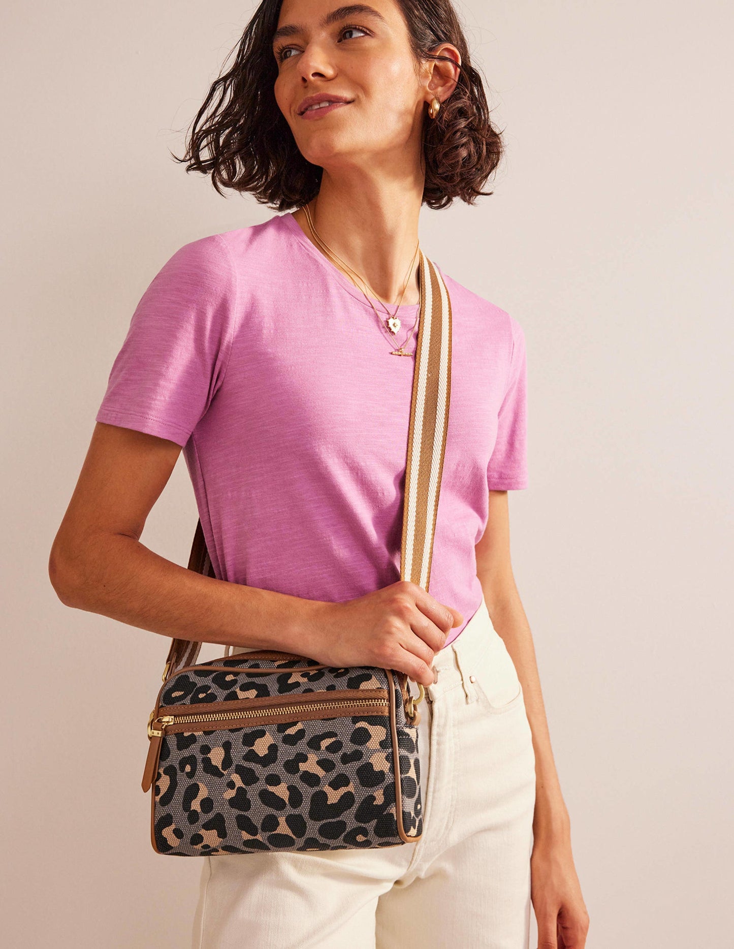 Canvas Cross-Body Bag-Leopard