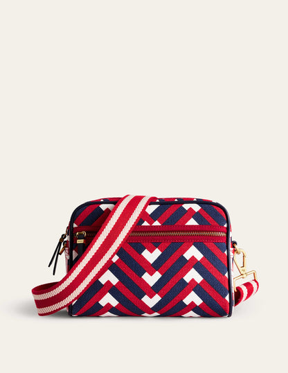 Canvas Cross-Body Bag-Hot Pepper Chevron Geo-2