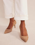 Lara Mid-Heeled Court Shoes-Maple Sugar Suede