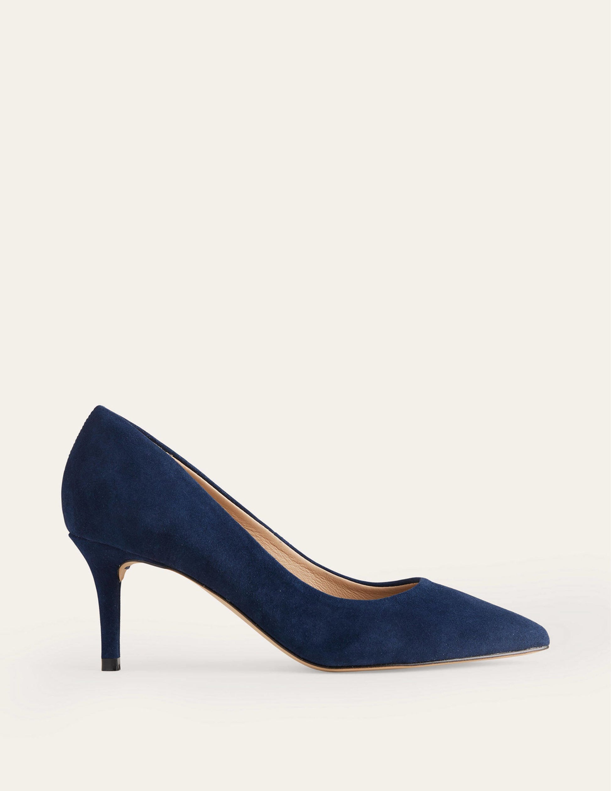 Lara Mid-Heeled Court Shoes-Navy-1