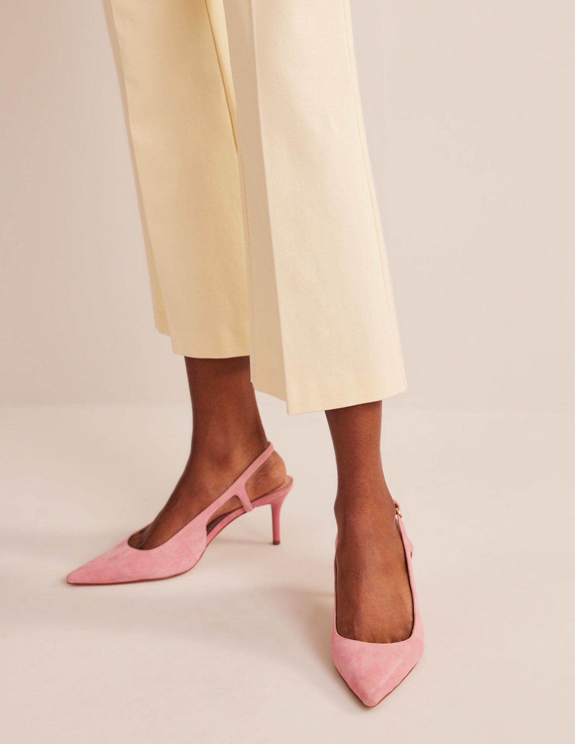 Cut Out Sling Back Heels-Blush Kid Suede-1