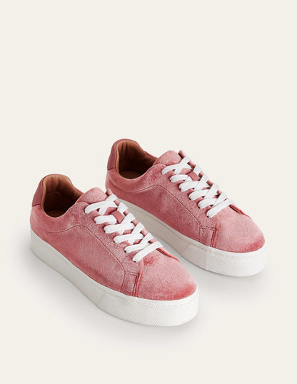 Velvet Flatform Trainer-Dusty Rose Velvet-3