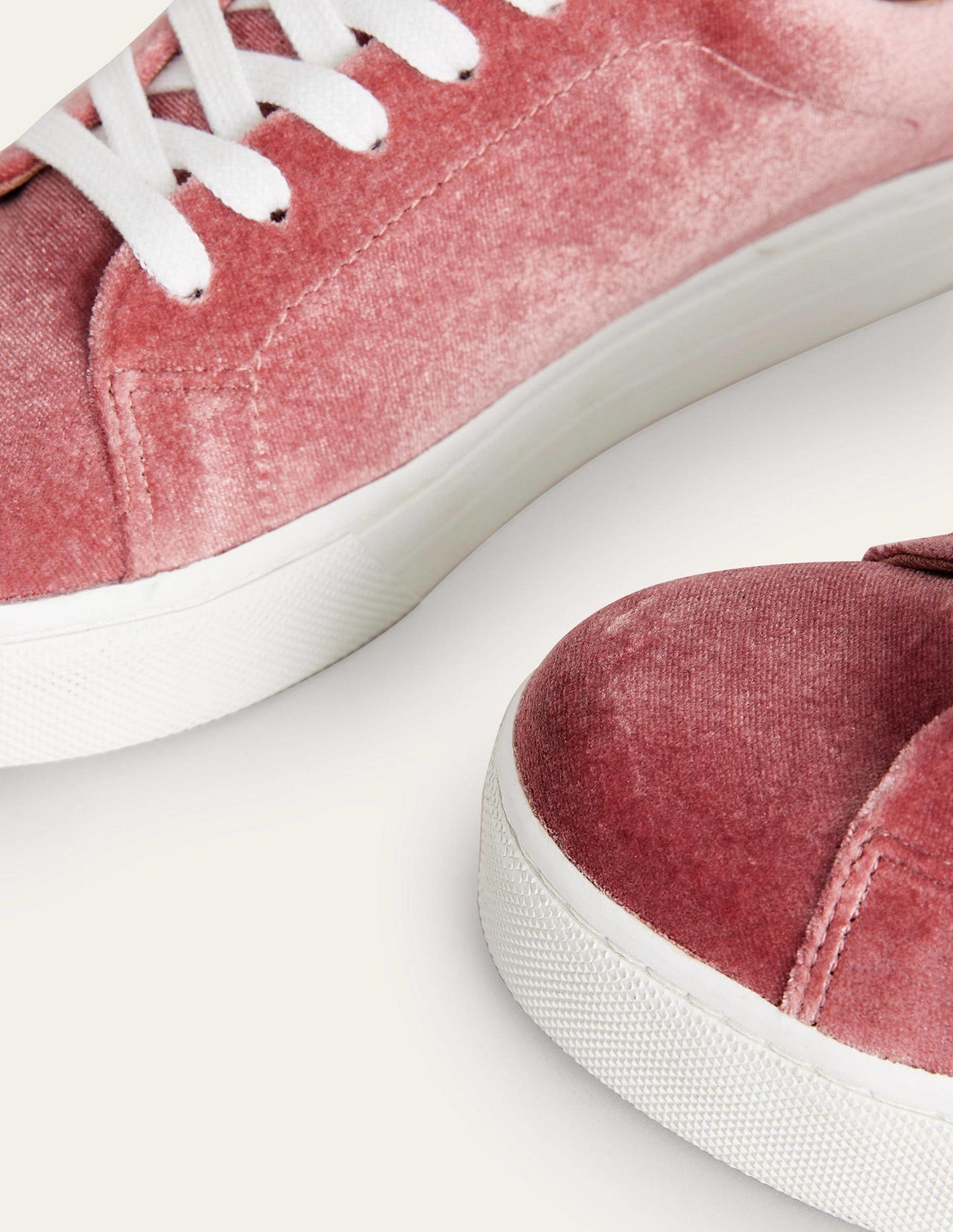 Velvet Flatform Trainer-Dusty Rose Velvet