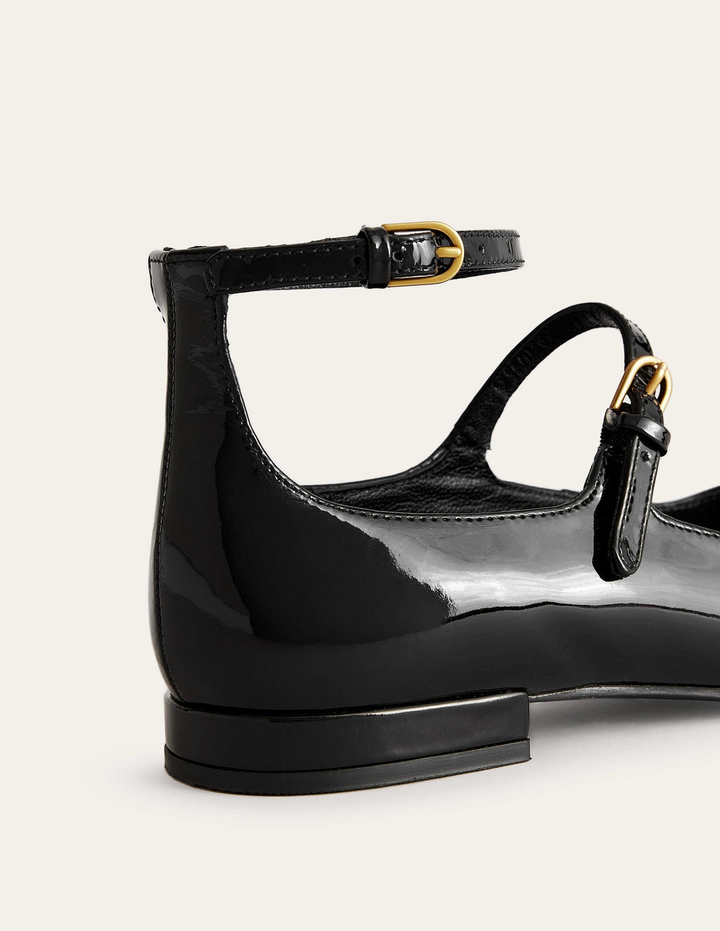 Double-Strap Mary Jane Shoes-Black Patent