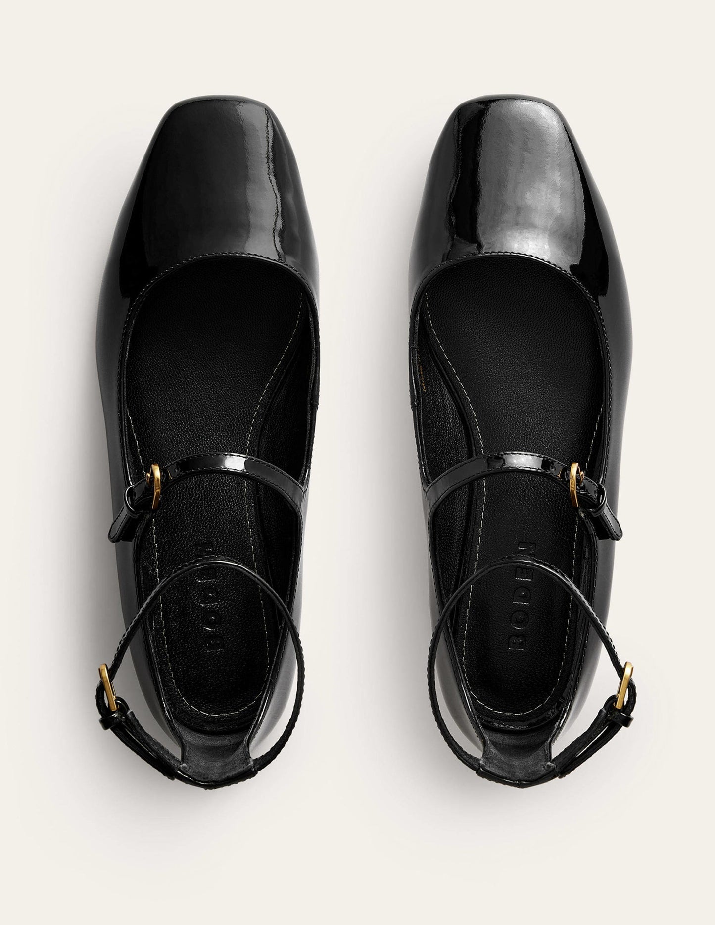 Double-Strap Mary Jane Shoes-Black Patent