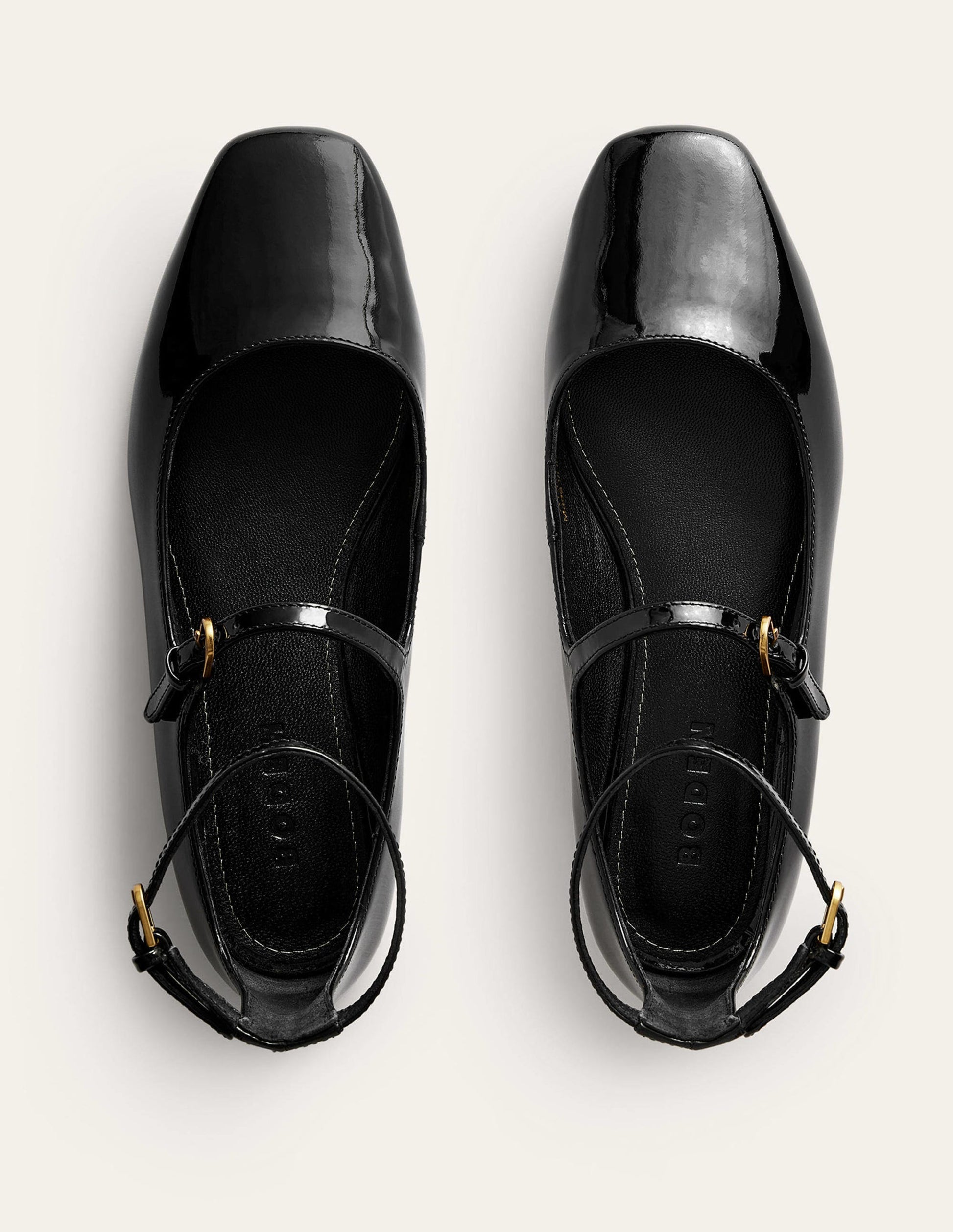 Double-Strap Mary Jane Shoes-Black Patent-5