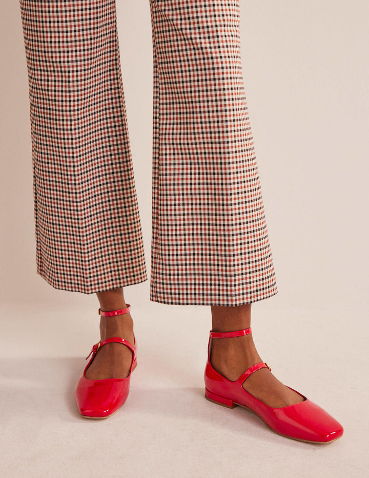 Double-Strap Mary Jane Shoes-Hot Pepper Patent