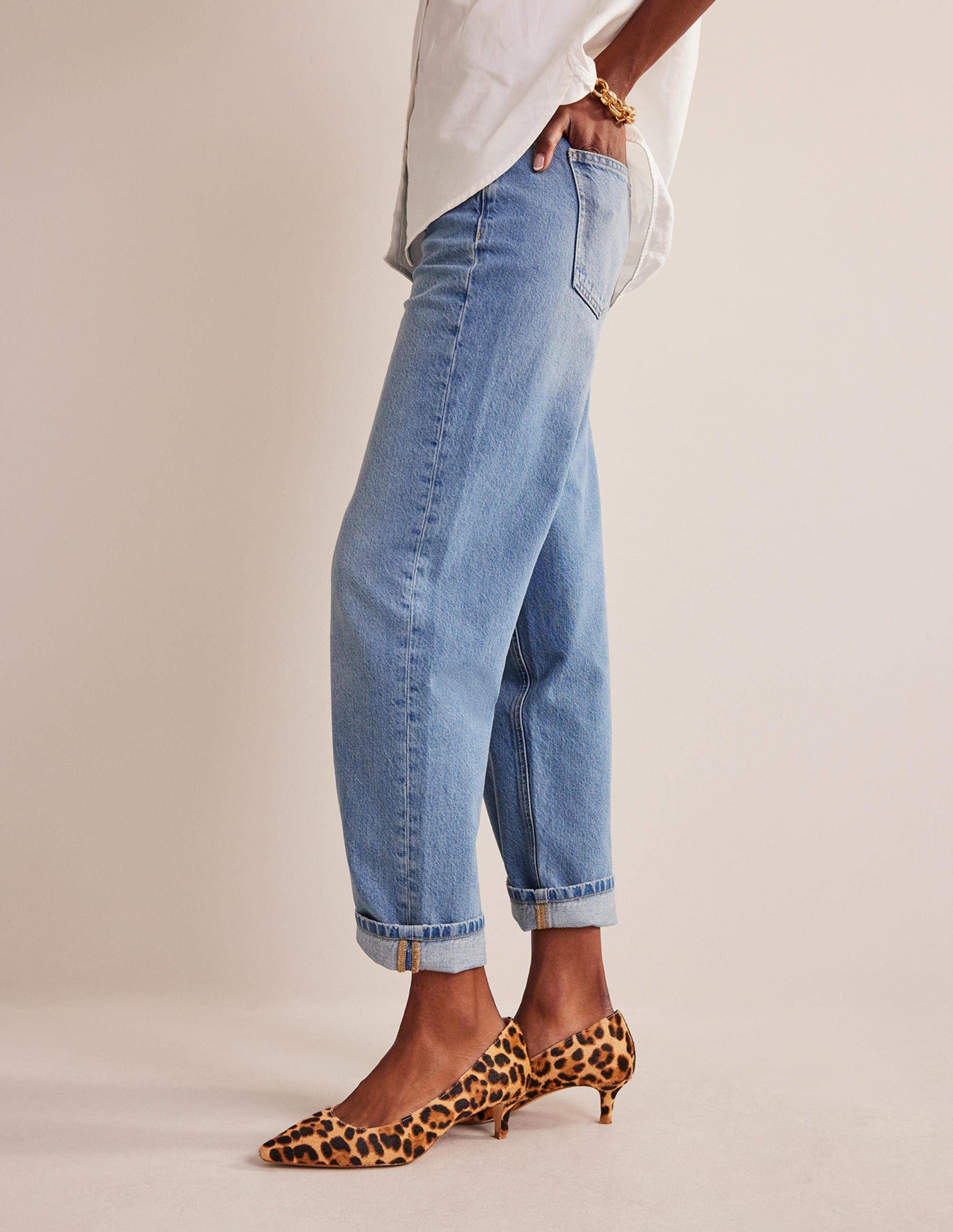 Lara Low-Heeled Court Shoes-Leopard Pony-1