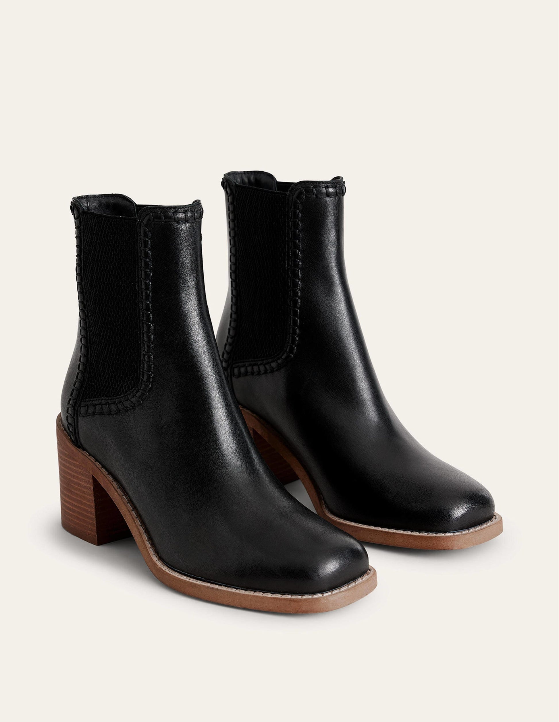 Block-Heel Chelsea Boots-Black-3
