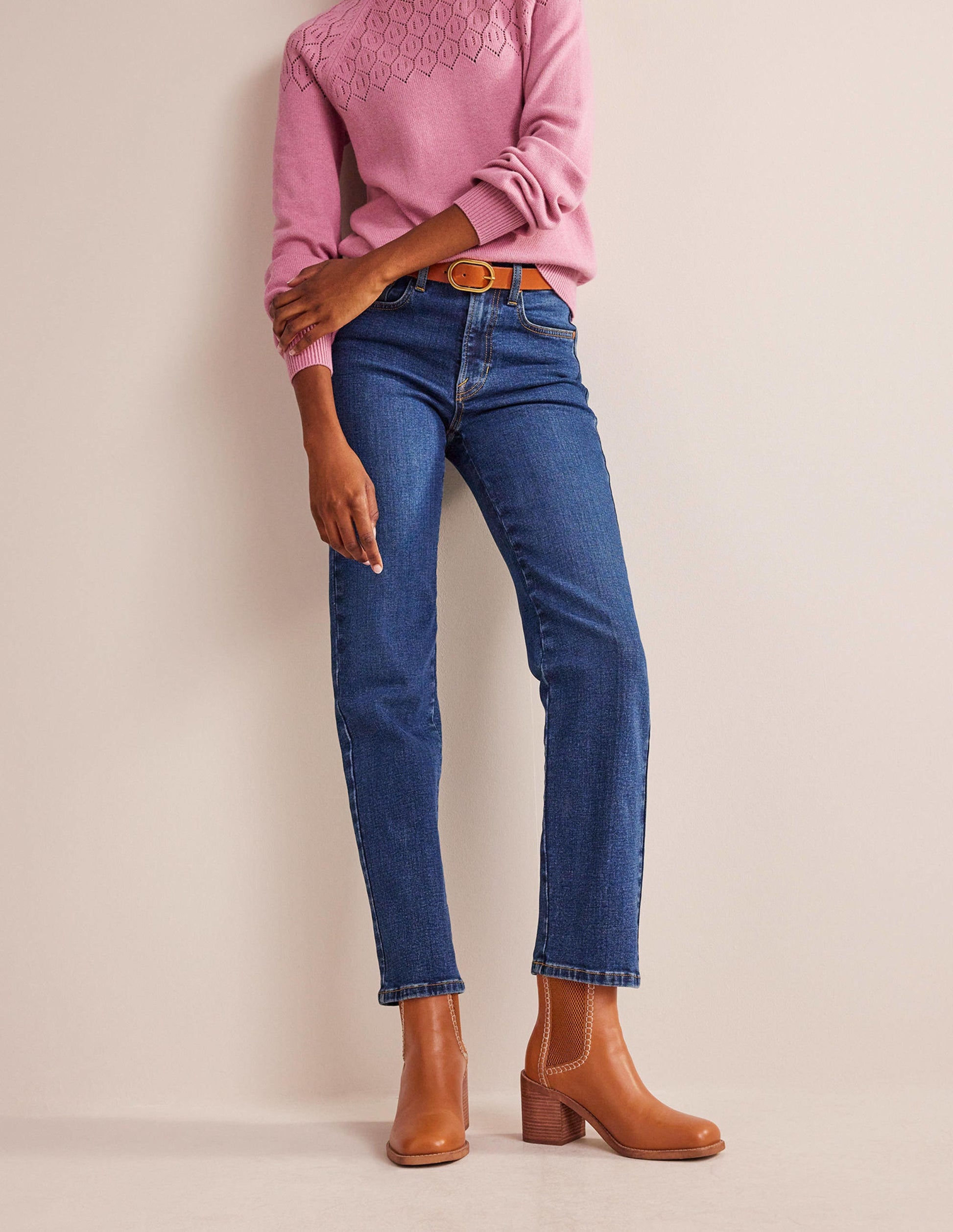 Block-Heel Chelsea Boots-Honey-1