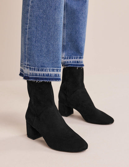 Cara Stretch Ankle Boots-Black-1