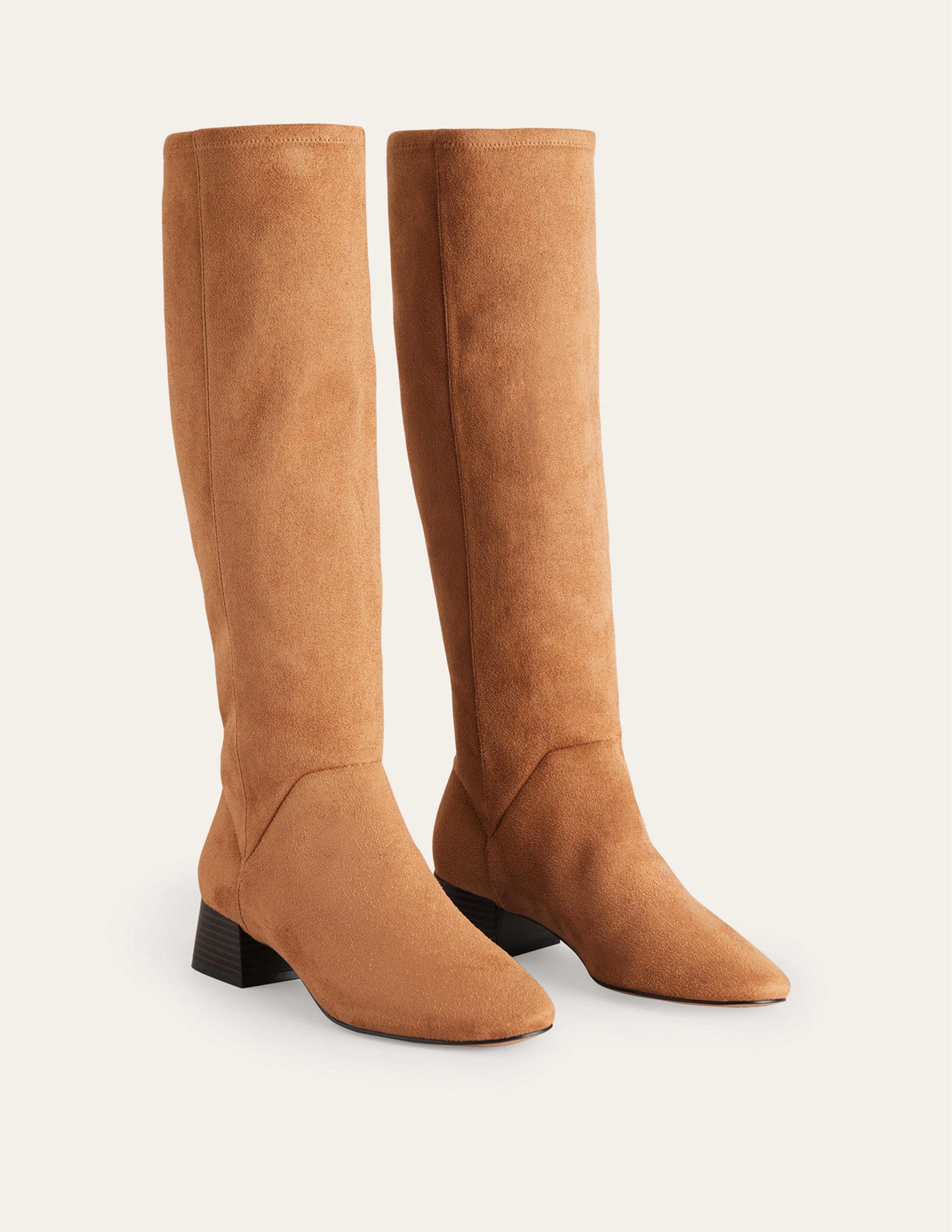 Cara Flat Stretch Knee Boots-Acorn-3