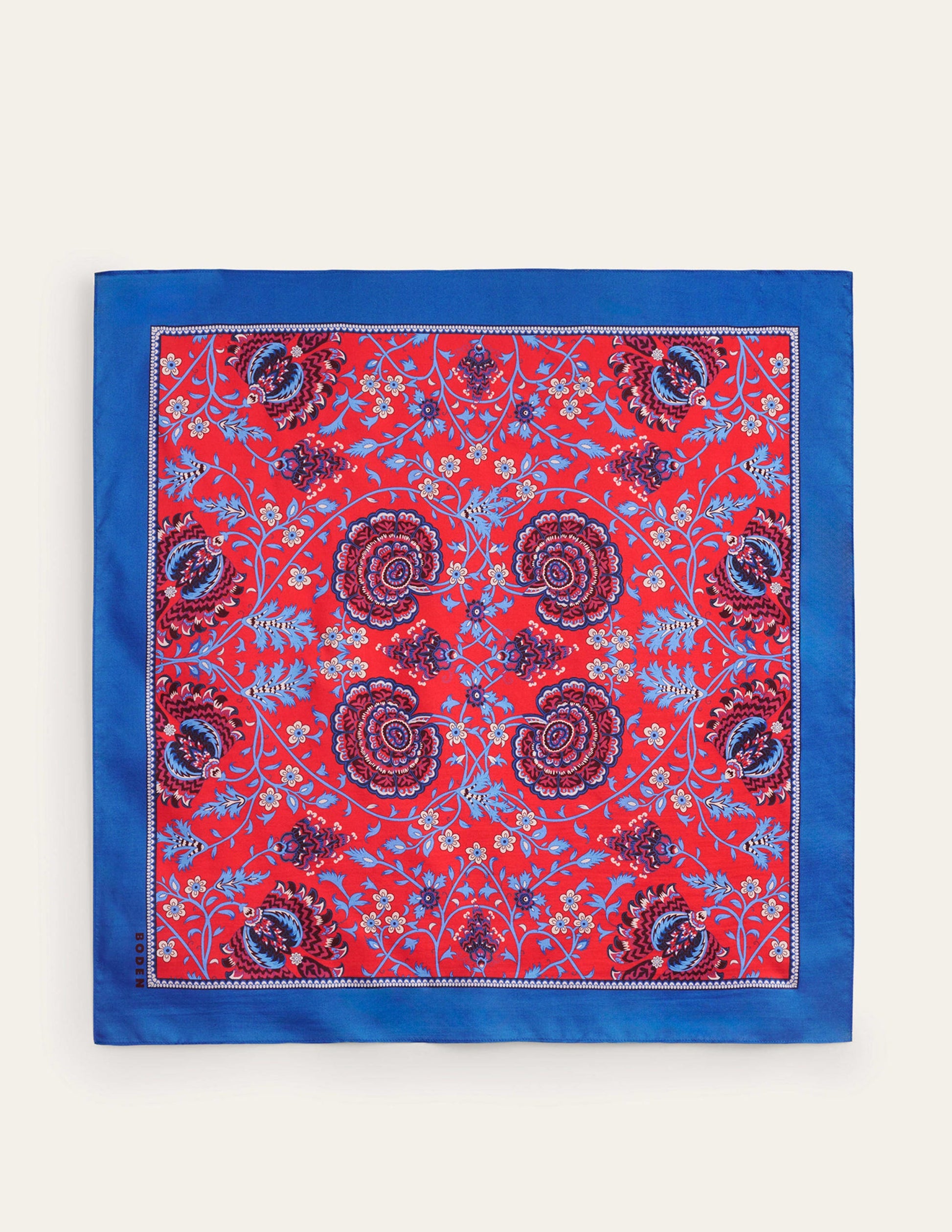 Elisabeth Silk Square Scarf-Hot Pepper, Gardenia Grove-5