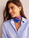 Elisabeth Silk Square Scarf-Hot Pepper, Gardenia Grove