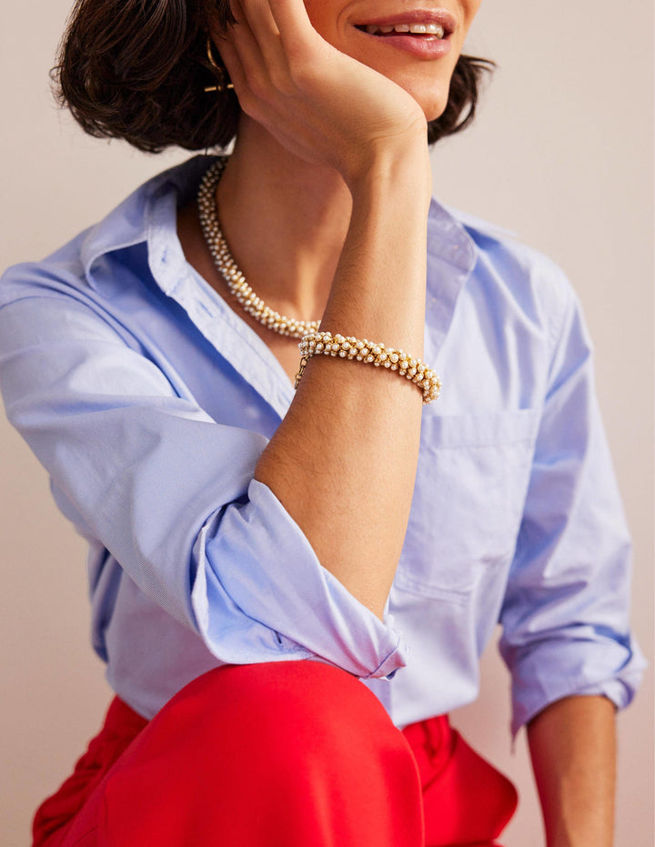 Cluster Pearl Bracelet-Gold