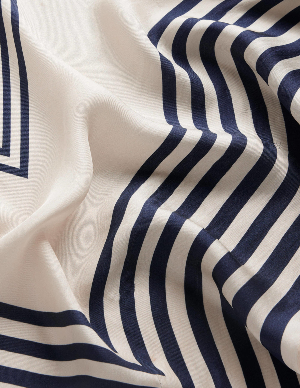 Large Square Silk Scarf-Ivory, Square Stripe-4