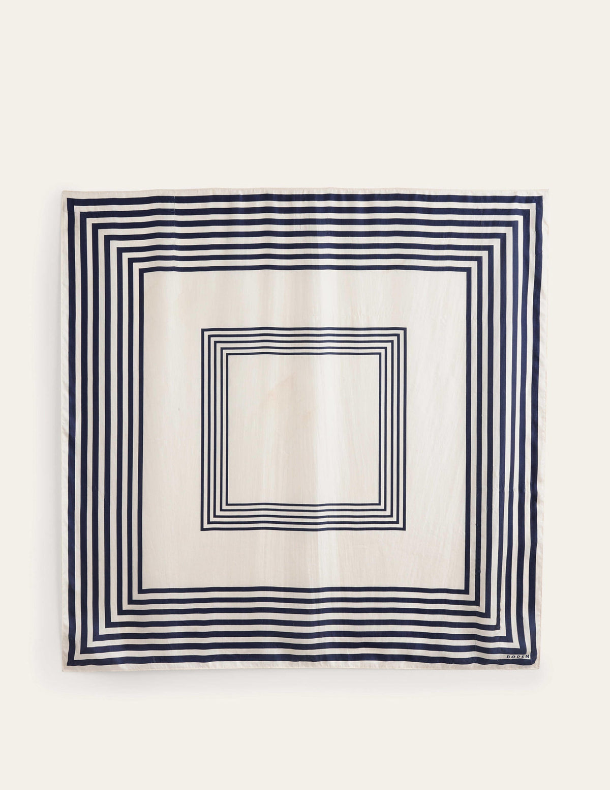 Large Square Silk Scarf-Ivory, Square Stripe-5