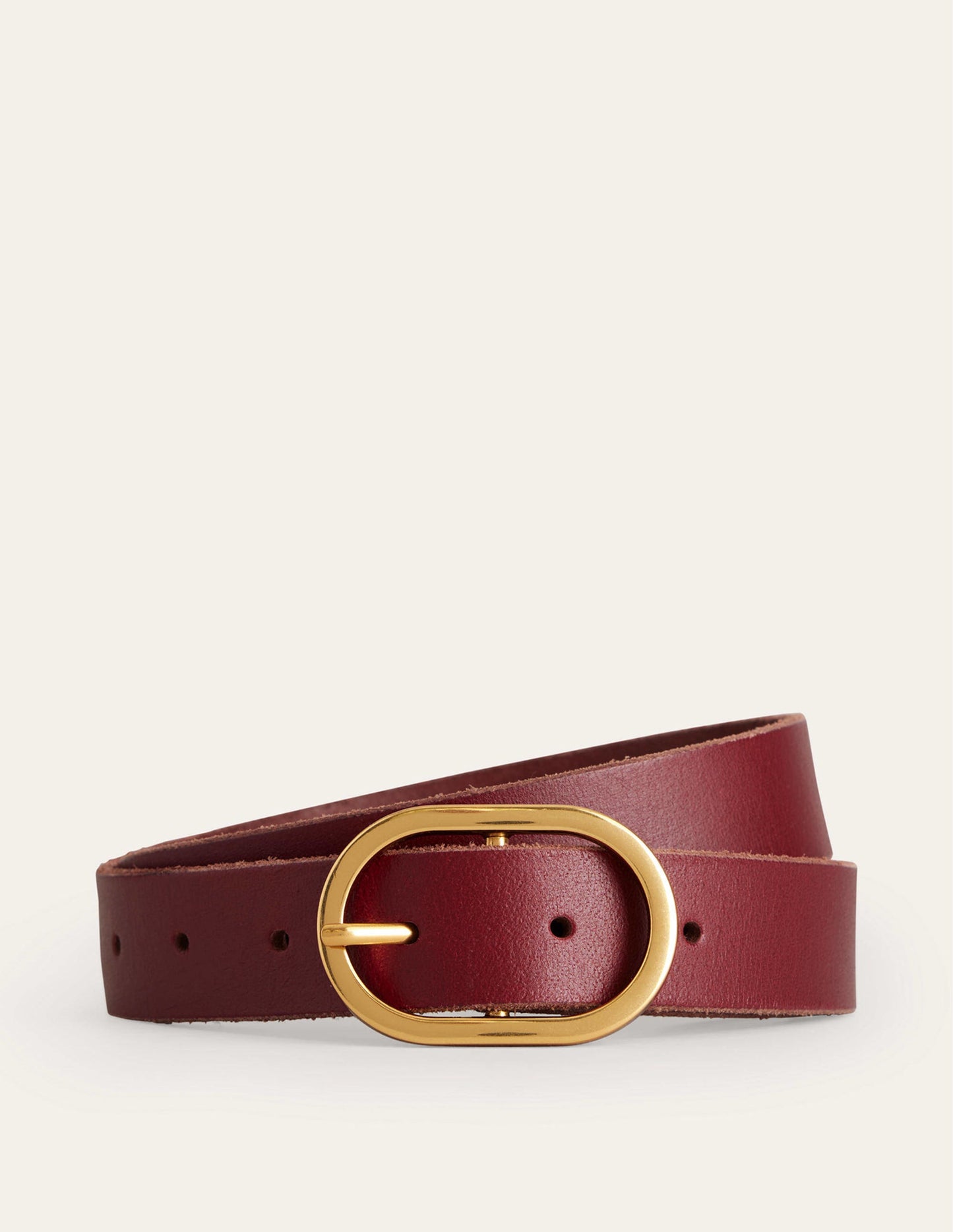 Classic Leather Belt-Dark Red
