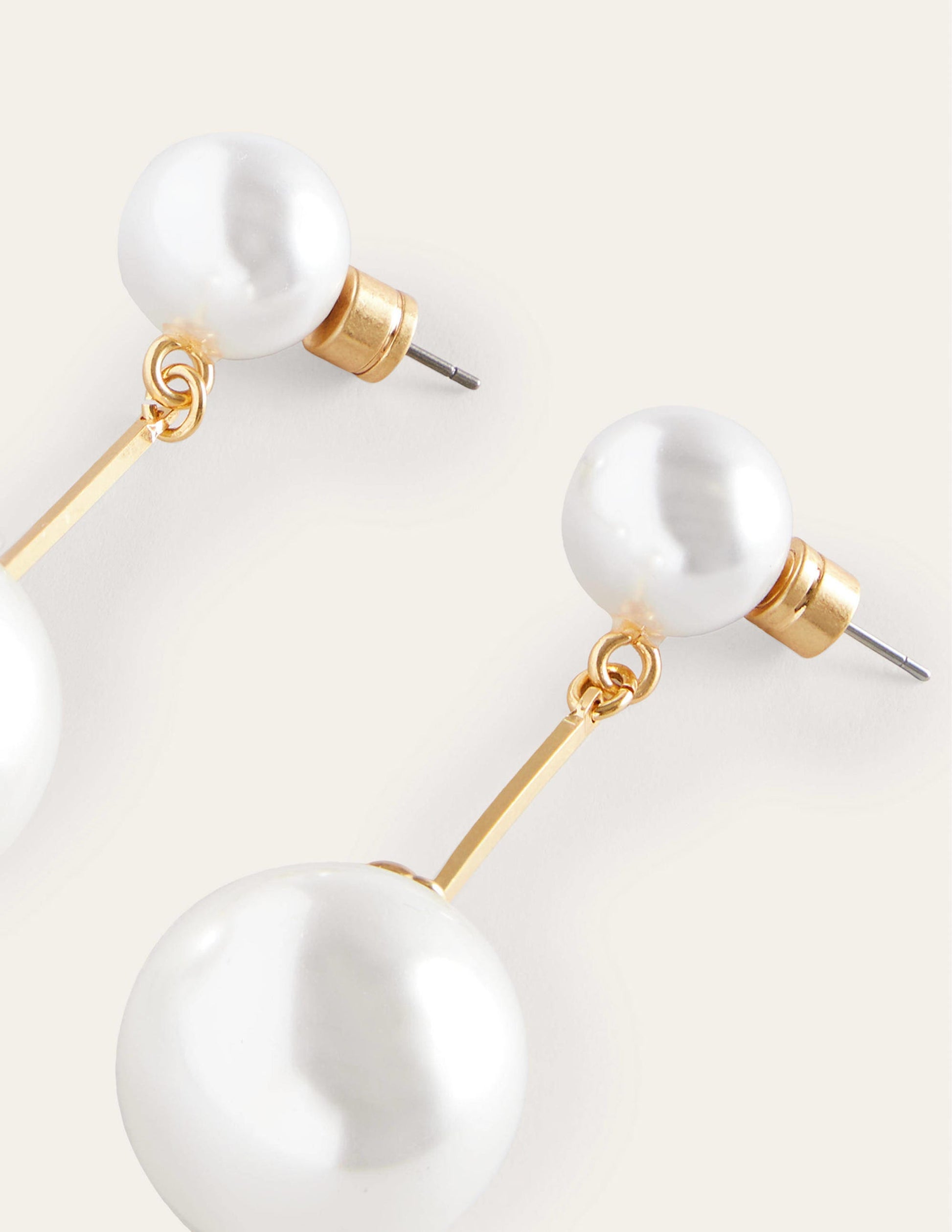 Statement Drop Earrings-Faux Pearl-3