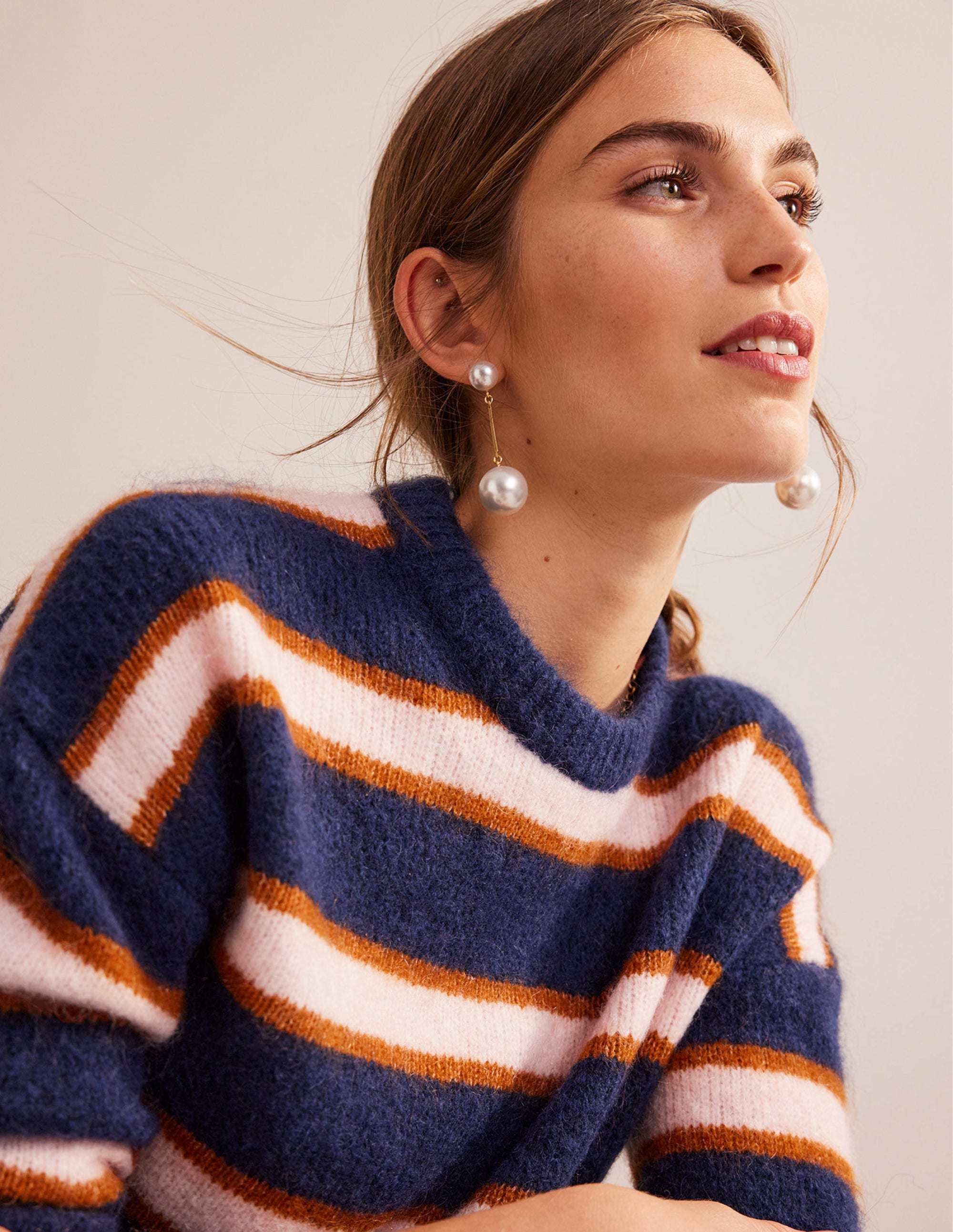 Statement Drop Earrings-Faux Pearl - Image 1