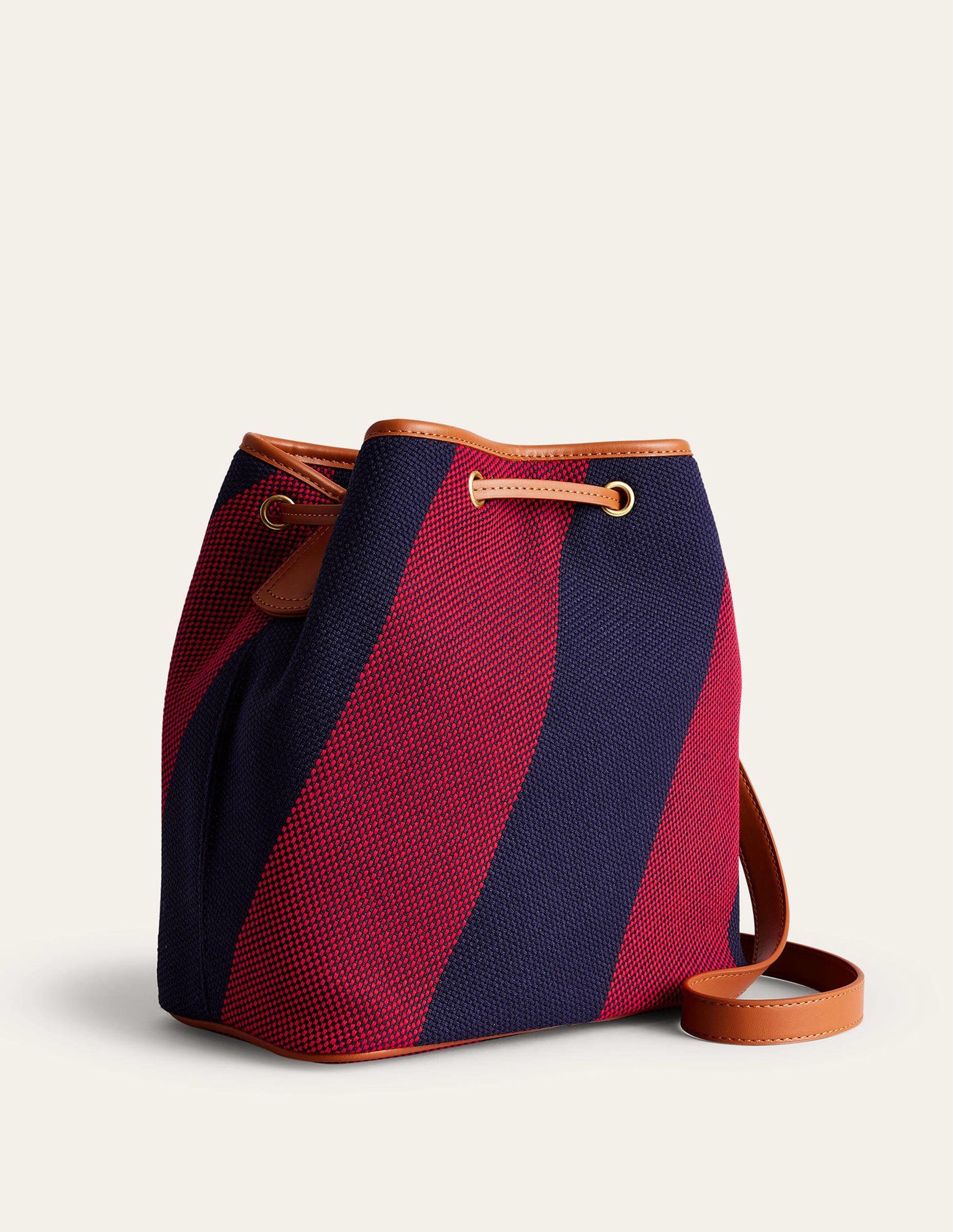 Bucket Bag-Red Navy Stripe-3