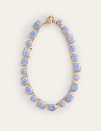 Chunky Semi-Precious Necklace-Blue-2