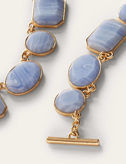 Chunky Semi-Precious Necklace-Blue-3