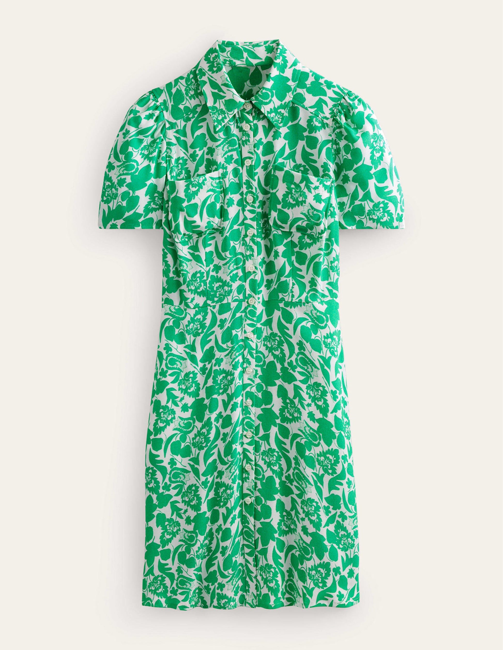 Clara Shirt Dress-Green, Tulip Bloom-5