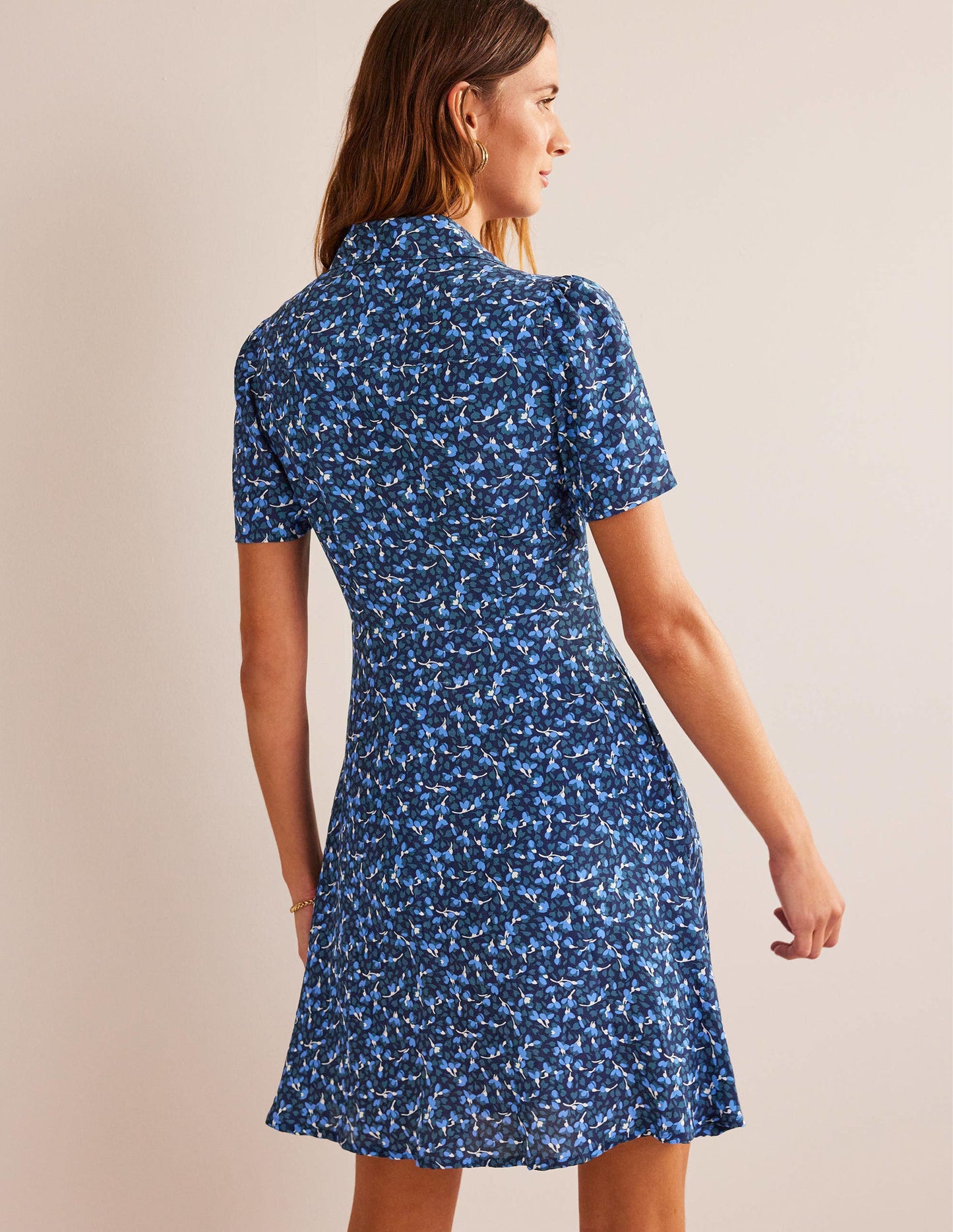 Clara Shirt Dress-French Navy, Flora