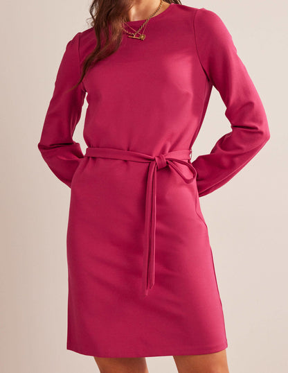 Violet Ponte Shift Dress-Warm Cranberry-4