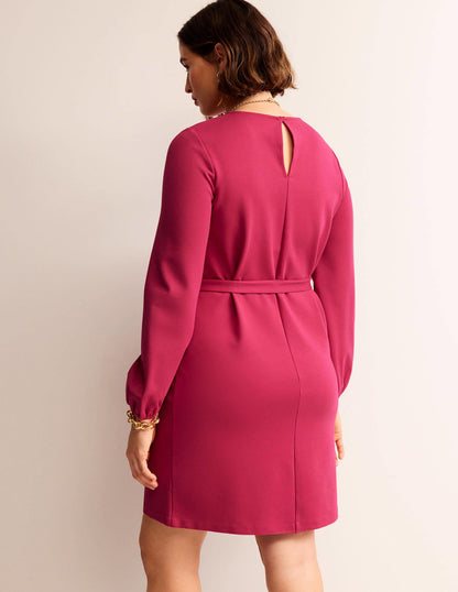 Violet Ponte Shift Dress-Warm Cranberry-6