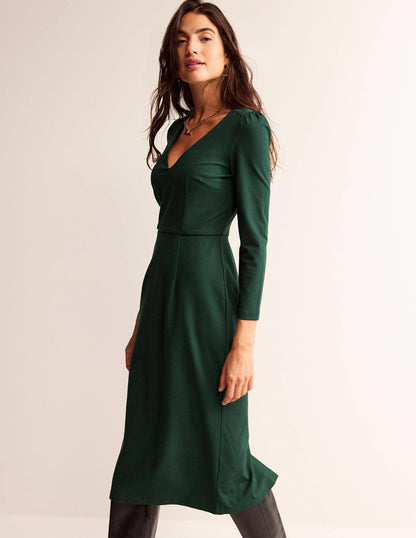 Bethany Ponte Midi Dress-Chatsworth Green-1