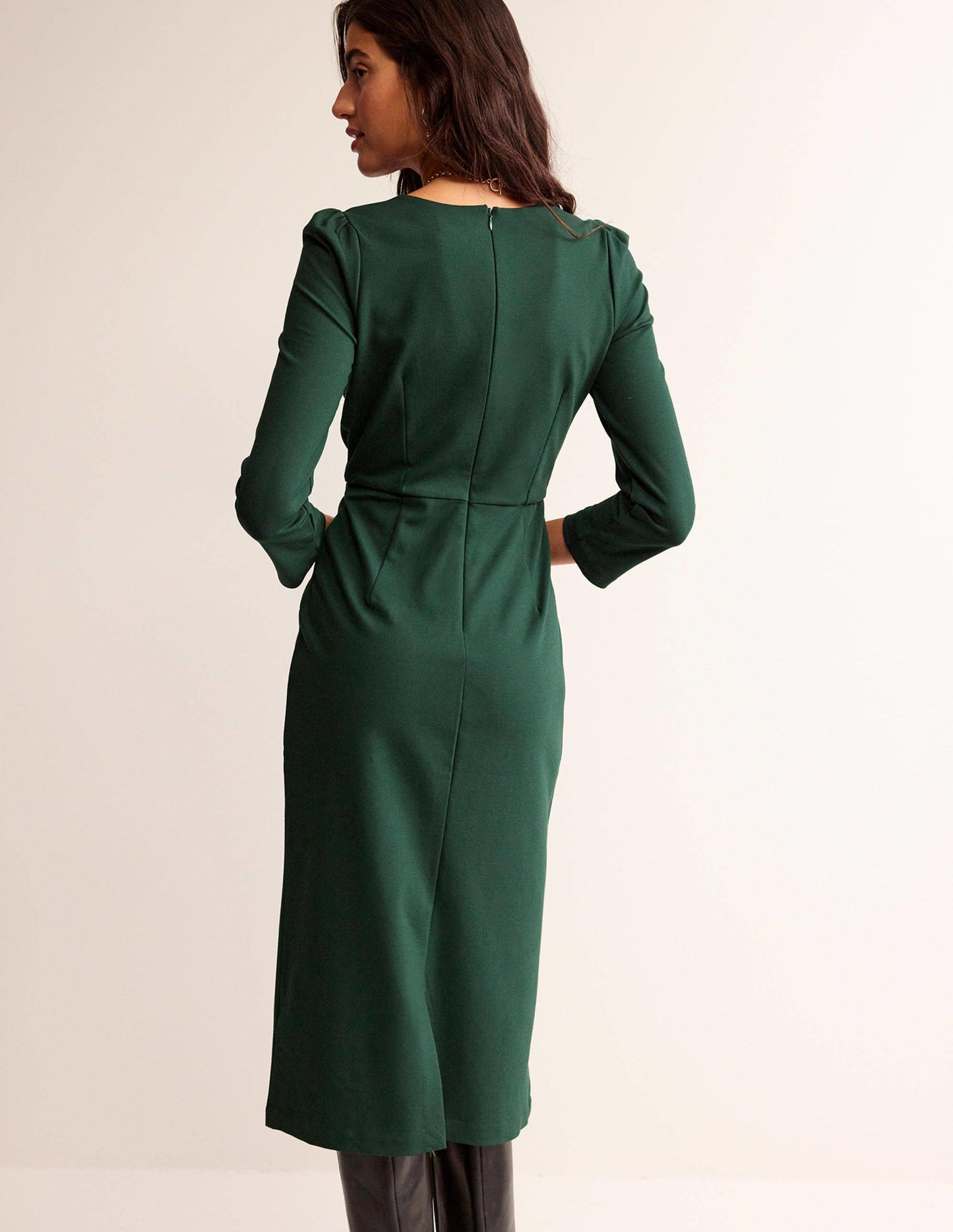 Bethany Ponte Midi Dress-Chatsworth Green