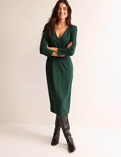 Bethany Ponte Midi Dress-Chatsworth Green-4