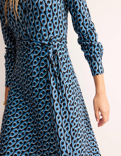 Laura Jersey Midi Shress-Azure, Geo Chain-2