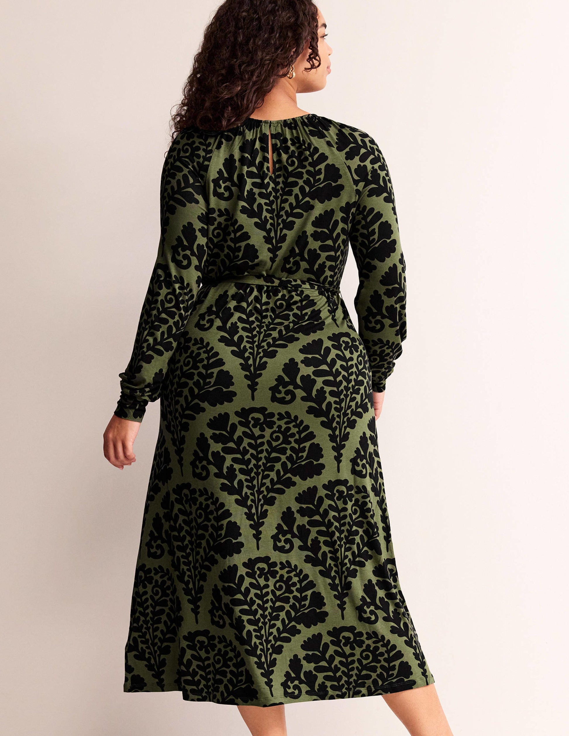 Placement Print Maxi Dress-Spruce, Blossomy-6