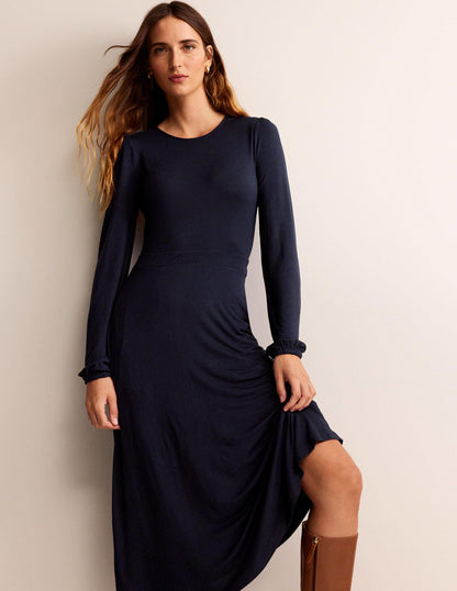 Camille Jersey Midi Dress-Navy-1