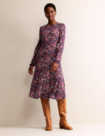 Camille Jersey Midi Dress-Purple Pansy, Paisley Lawn-4