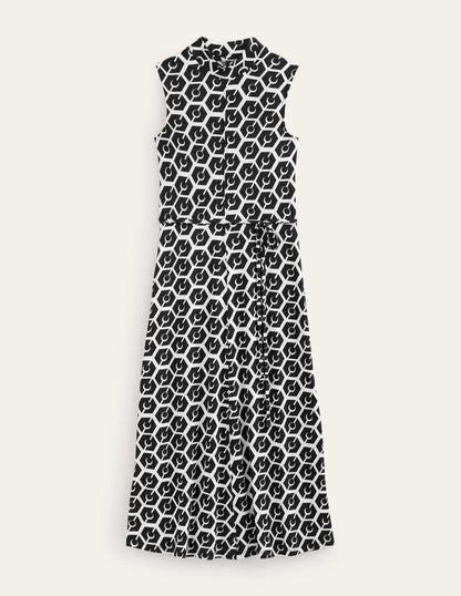 Sleeveless Jersey Midi Dress-Black, Reverie