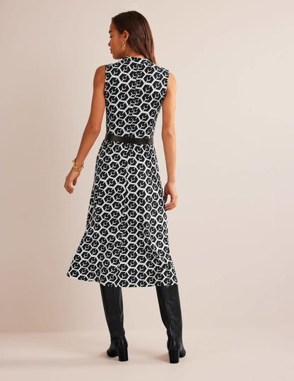Sleeveless Jersey Midi Dress-Black, Reverie
