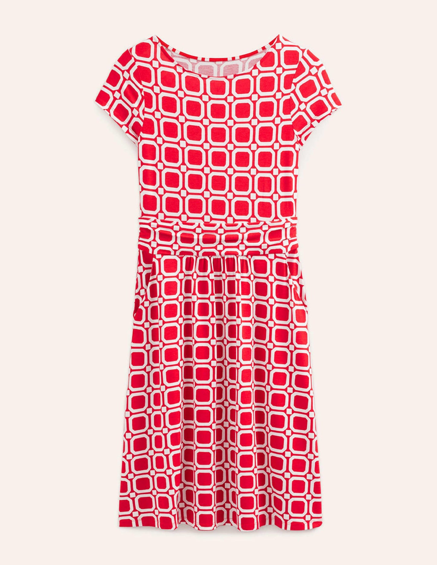 Amelie Jersey Dress-Hot Pepper, Block Cube