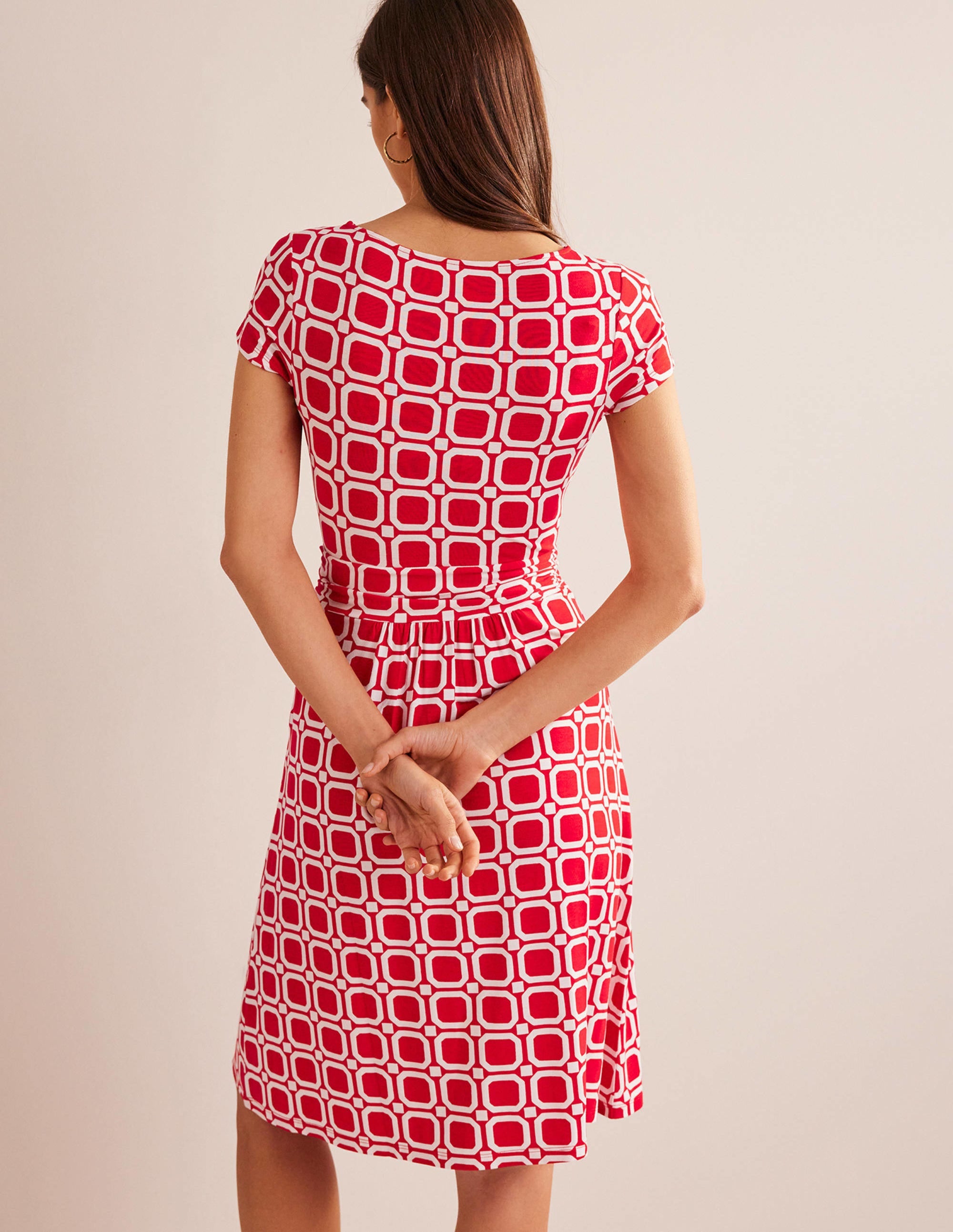 Amelie Jersey Dress-Hot Pepper, Block Cube - Image 3